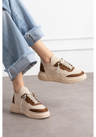 Shoetek Polivya Kadın Sneakers Taşlı Bağcıklı Triko Dokumalı Spor Ayakkabı Kahve Garni Bej Kahve Shoetek Polivya Kadın Sneakers Taşlı Bağcıklı Triko Dokumalı Spor Ayakkabı Kahve Garni Bej Kahve