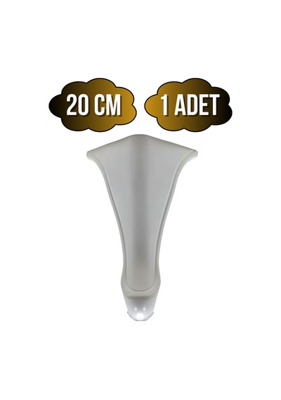 Lüx Lükens Beyaz 20cm Plastik Ayak Mobilya Masa Ve Dolap Ayağı Beyaz 20cm 1 Adet Beyaz