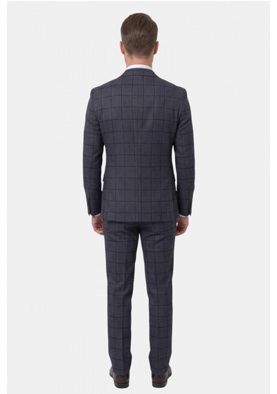 Deepsea Lacivert Kare Desenli Slim Fit Erkek Takım Elbise Çift Düğme Çift Yırtmaç 2 Li Takım 2601812 Deepsea Lacivert Kare Desenli Slim Fit Erkek Takım Elbise Çift Düğme Çift Yırtmaç 2 Li Takım 2601812
