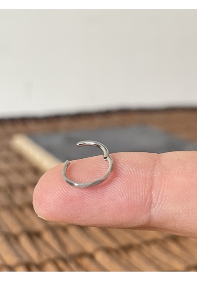 %100 Cerrahi Çelik Kesme Çelik Kilitli Halka Piercing Gümüş