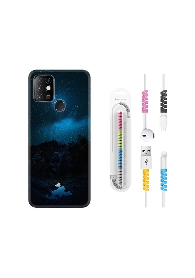 Infinix Hot 8 Kılıf Kablo Koruyuculu Gece 1633