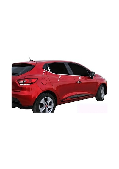 Renault Clio 4 Uyumlu Hb Krom Cam Çıtası 8 Parça 2012-2019 Arası P. Çelik
