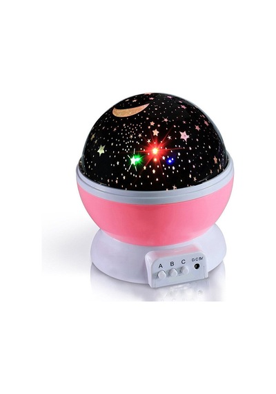 Otomatik Dönen Büyük Boy Çocuk Odası Gece Lambası Pembe