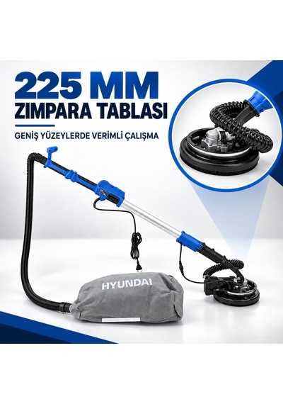 Hyundai Hsd710 Alçıpan Zımpara Makinesi 710 W 225 Mm Teleskopik