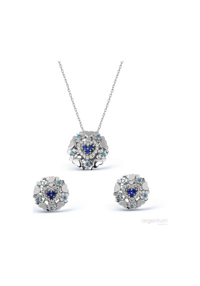 Argentum Concept - Kalp Motifli Gümüş Set