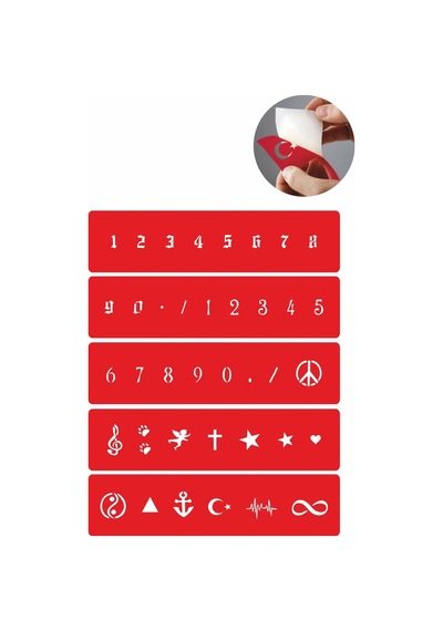 Enhavalı Mini Rakam Ve Desen Geçici Dövme Kına Şablonu
