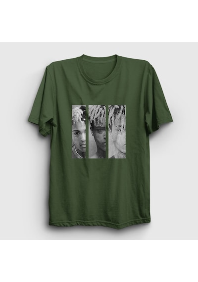 Presmono Unisex Three Xxxtentacion T-shirt Haki