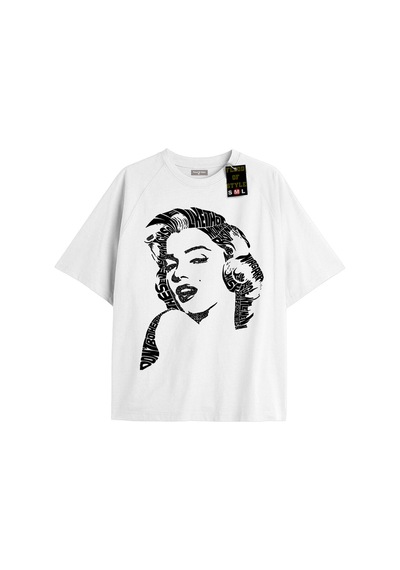 Flood Of Style Beyaz Oversize T-shirt Kız Özel Tasarım