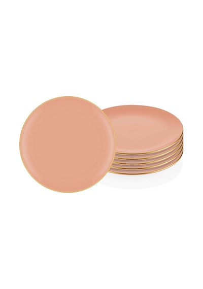 The Mia Basic Pasta Tabağı 6 Lı Set Somon Pembe - 19cm Pembe
