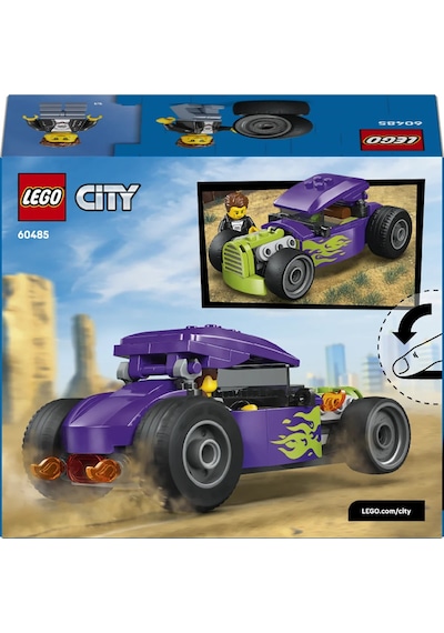 LEGO® City Hot Rod Yarış Arabası Oyuncağı 60485 - 5 Yaş ve Üzeri Çocuklar İçin Sürücü Minifigürlü Oyuncak Yapım Seti (81 Parça)
