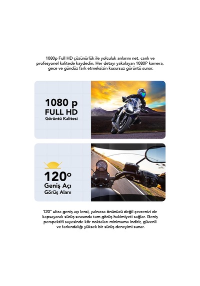 Q28 5.3 Bluetooth Kameralı Intercom - 1500 Mah Su Geçirmez Kask İçi Motosiklet Kulaklık