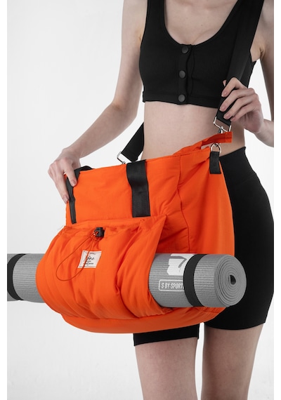 Büzgü Cepli Fermuar Kapamalı Yoga, Pilates, Fitness, Spor Çantası Turuncu