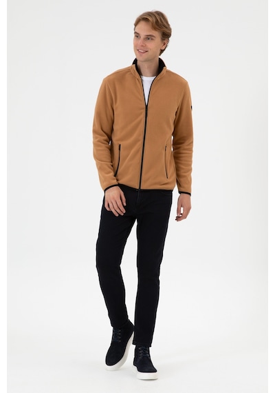U.S. Polo Assn. Erkek Regular Fit Camel Polar Örme Hırka 50313779-VR233