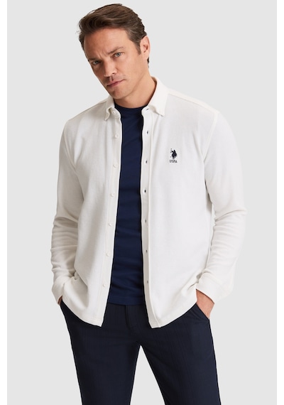U.s. Polo Assn. Erkek Beyaz Gömlek Örme 50322140-vr013