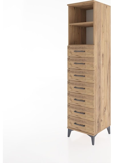 Hyperion Dolap 2 Raflı 7 Çekmeceli 44x44x182 Çam-çam Çam