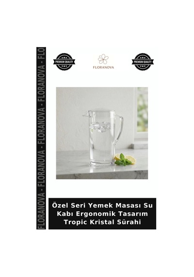 Özel Seri Yemek Masası Su Kabı Ergonomik Tasarım Tropic Kristal Sürahi