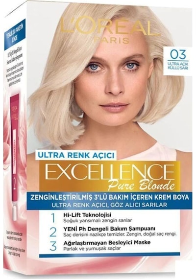 Excellence Creme Saç Boyası - 03 Ultra Açık Küllü Sarı
