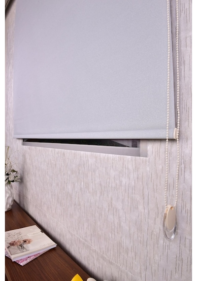 Gri Düz Etek Dilimsiz İp 1080 Zebra Stor Güneşlik Perde