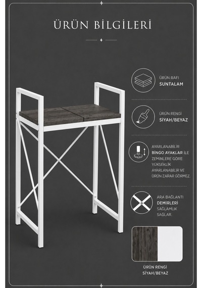 Lifos Siyah/beyaz Raflı Çamaşır Makinesi Dolabı Kurutma Makinesi Dolabı Metal Banyo Dolabı Lifos Siyah/beyaz Raflı Çamaşır Makinesi Dolabı Kurutma Makinesi Dolabı Metal Banyo Dolabı