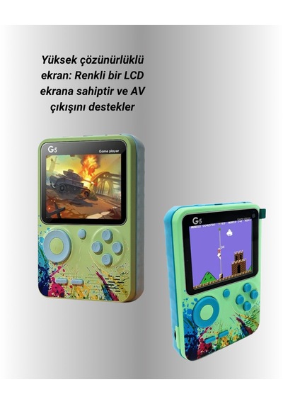 500 Oyun Hafızalı G5 Game Box Renkli Lcd Ekranlı Mh-hs6220-9684 Çok Renkli