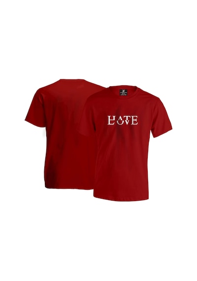 Hate Love Unisex T-shirt - Kırmızı