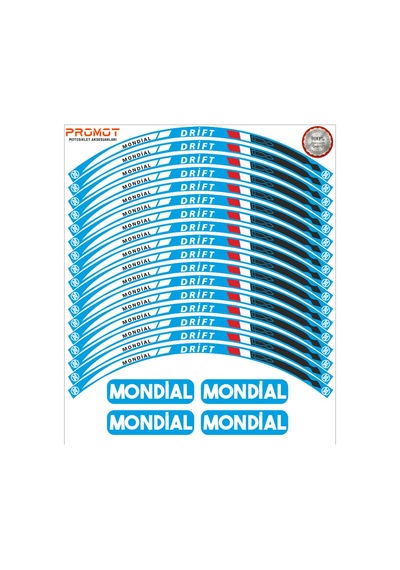 Motosiklet Jant Şeridi Mondial Drift 8 Nötr