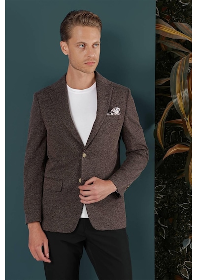 Efor C 653 Slim Fit Kahve Spor Ceket Kahverengi