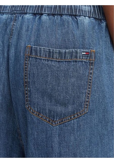 Tommy Hilfiger Mavi Denim Logolu Kadın Pantolon-15584 Mavı