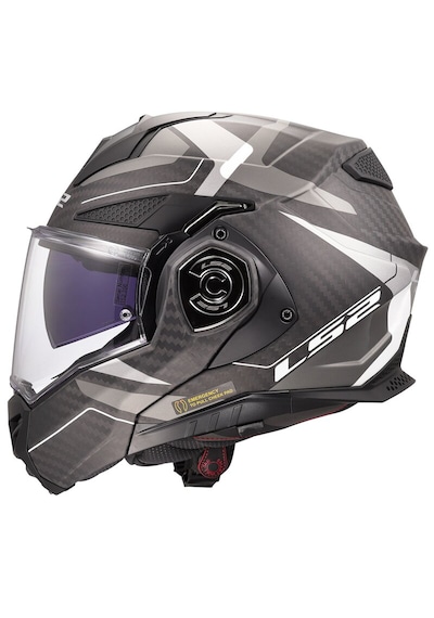 Ls2 Advant X Karbon Horizon Mat Gümüş-gri Çene Açılır Motosiklet Kaskı Mat Gri - Gümüş