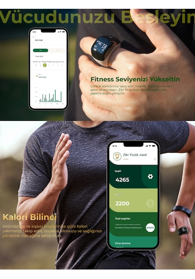 Iqibla Smart Ring J01 Jood Akıllı Zikir Yüzüğü Siyah