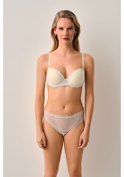 Suwen Cosmopolitan Dantelli Yarı Destekli Balenli Sütyen St4453609a036 Ekru