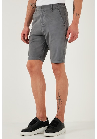 Buratti Pamuklu Slim Tapered Bermuda Erkek Şort 4503S67Smilano Gri