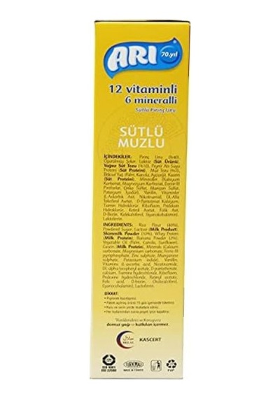 Arı Mama 12 Vitaminli 6 Mineralli Sütlü Muzlu 250 G