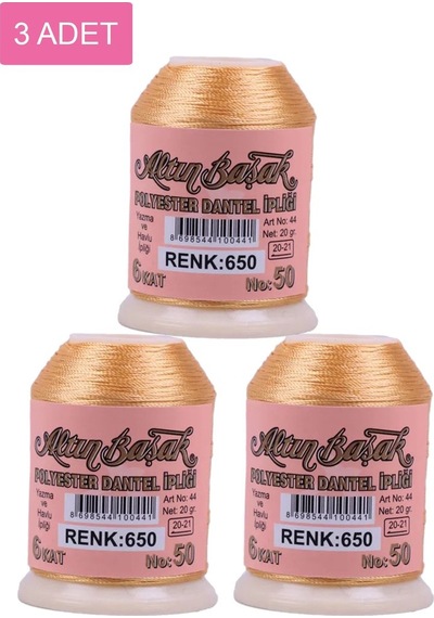 3 Adet Altınbaşak Oya Ve Dantel İpi 20 Gr - Royaleks - No: 650 Çok Renkli