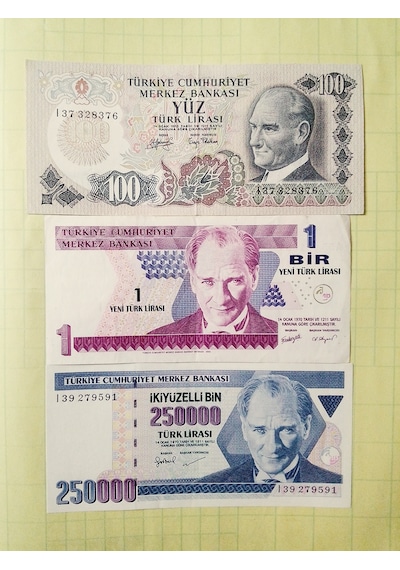 Cumhuriyet İlk Dönemi 6.7.8. Emisyon Koleksiyon Kâğıt Para. Eski Para . Set12