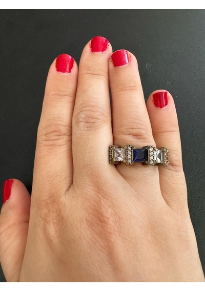 Aysesa Doğal Safir Ve Zirkon Taşlı Kadın Gümüş Yüzük 925 Ayar 7.24 Gram Aysesa Doğal Safir Ve Zirkon Taşlı Kadın Gümüş Yüzük 925 Ayar 7.24 Gram