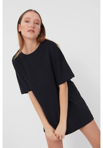 Blackjack Giyim Siyah Düz Oversize Tshirt Siyah
