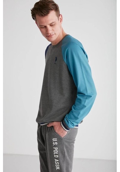 U.s. Polo Assn. 18718 Erkek Yuvarlak Yaka Pijama Takımı 001