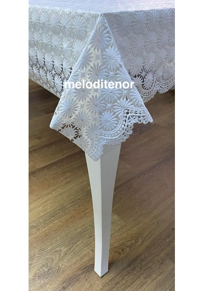 Şeffaf Kaplama Dantel İşleme Motifli Papatya Desen Kaymaz Kolay Silinebilir Pvc Muşamba Masa Örtüsü Beyaz, 130 X Diğer Şeffaf Kaplama Dantel İşleme Motifli Papatya Desen Kaymaz Kolay Silinebilir Pvc Muşamba Masa Örtüsü Beyaz, 130 X Diğer