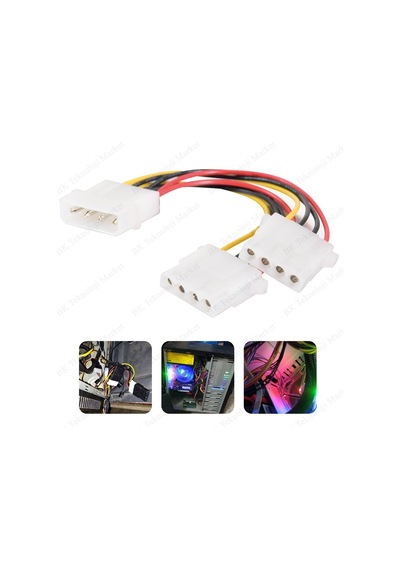 4 Pin Molex Power Çoklayıcı 1 Giriş 2 Çıkış - 2 Adet