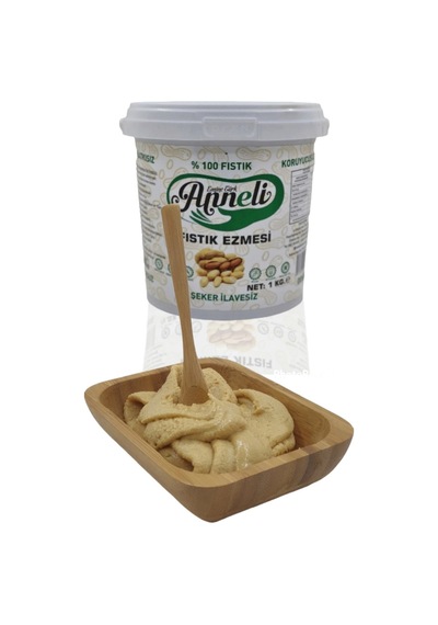 1 Kg Fıstık Ezmesi Şekersiz Sade %100 Doğal %100 Fıstık