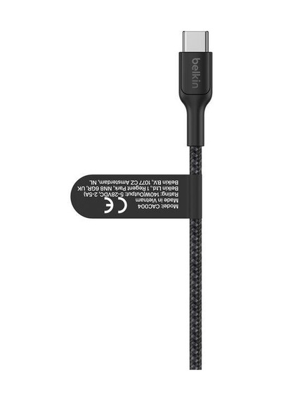 Belkin Cac004hq1.5mbk Boostcharge Pro 140w Usb-c To Dual Usb-c Örgülü Kablo 1.5m - Siyah