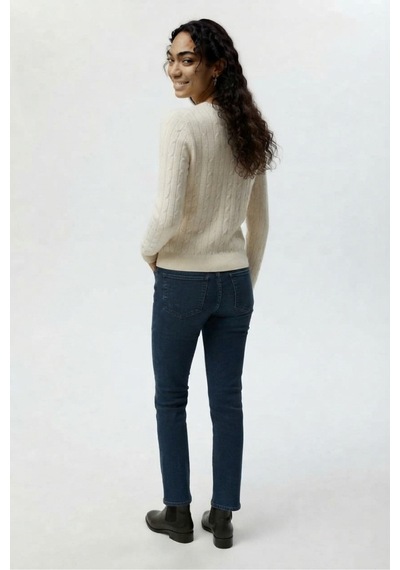 Youknitwear You Rio V Yaka %100 Pamukkadın Kazak Ekru