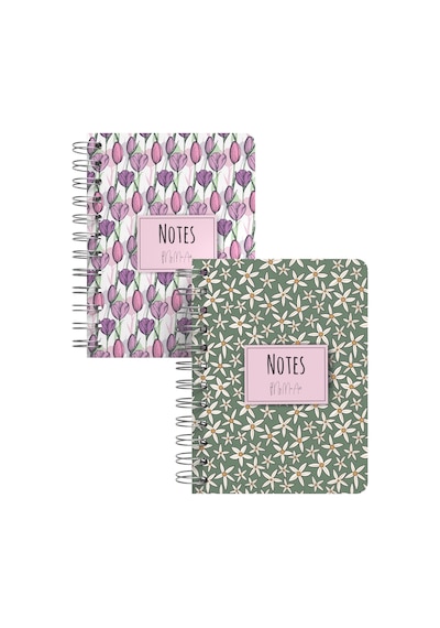Starflower Tulip Mini Sert Kapaklı Spiralli Defter Set Çok Renkli