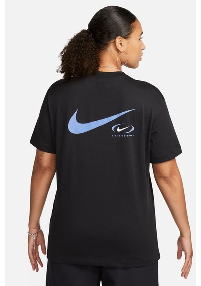 Nike Sportswear Loose Fit Tee Bfoosh Kadın Pamuklu Bol Kesim Tişört Siyah Siyah