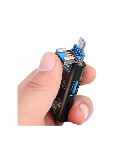Plentiful 5 In 1 Çok Fonksiyonlu Usb 2.0 Micro Sd Kart Okuyucu - Usb/micro Usb/type-c Çıkışlı, Otg Çevirici