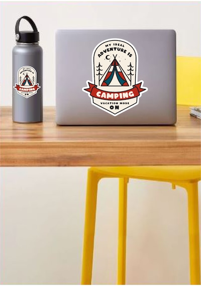 Kamp Sticker - 4x4 Off Road Adventure Camping Sticker - Araba Oto Motosiklet Karavan Sticker - 02178 10X8 Cm
