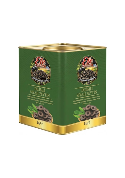 Dilimli Siyah Zeytin 8 Kg Pizza, Poğaça Ve Pastane Ürünleri İçin Hazır Dilim Siyah Zeytin
