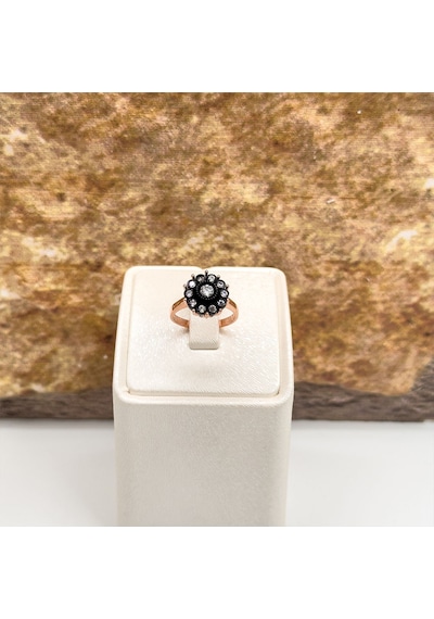 Elmas Montür Rosegold Gül Modeli Gümüş Set Takım Rose Gold