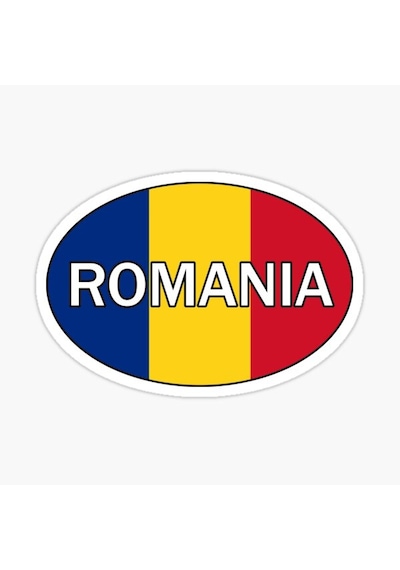 Romanya Oval Şekilde Araba Sticker Yapıştırması 13cm